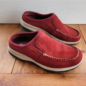 Keds Comfort Suede Clogs Mules Shoes Size 6 Red Women